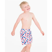 Rufflebutts - Star-Spangled Swim Trunks White With Stars Image 2