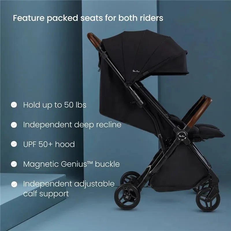 Silver Cross - Jet Lightweight Double Stroller Black Image 3