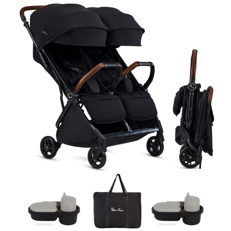 Silver Cross - Jet Lightweight Double Stroller + Essentials Bundle, Black Image 1