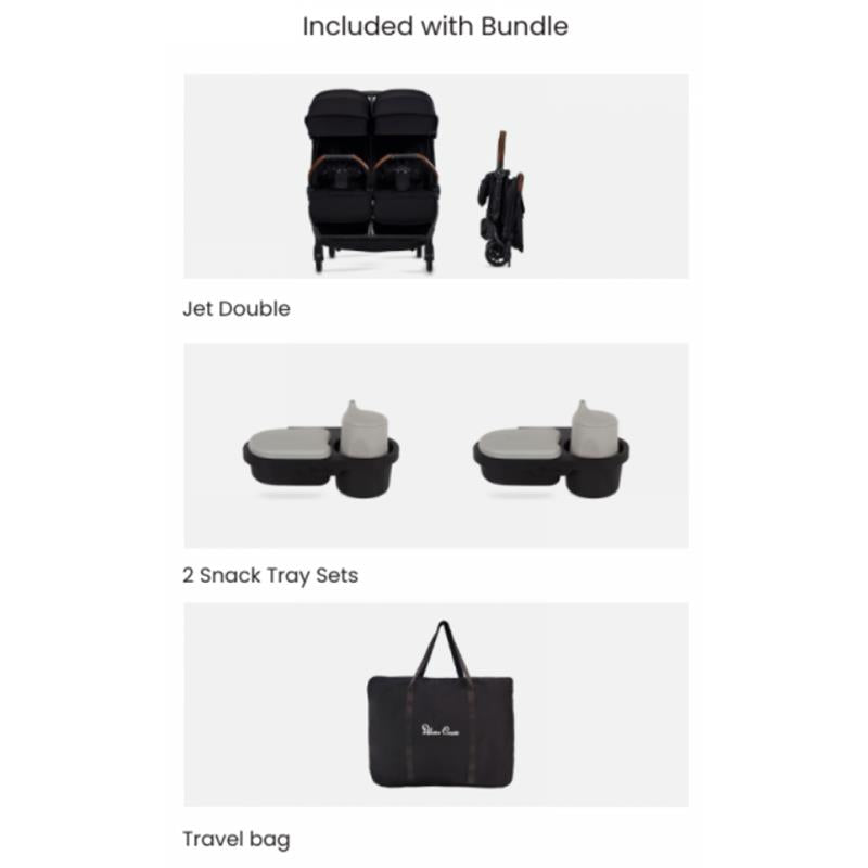 Silver Cross - Jet Lightweight Double Stroller + Essentials Bundle, Black Image 2