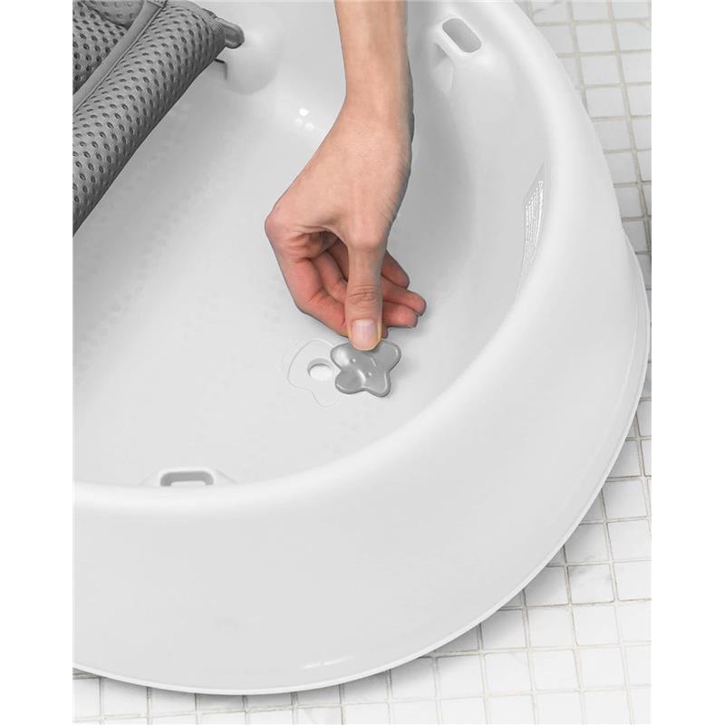 Skip Hop - Baby Bath Tub, 3-Stage Smart Sling Tub, Moby, White Image 2