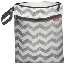 Skip Hop - Grab & Go Wet/Dry Bag, White/Grey Stripes (Chevron) Image 1