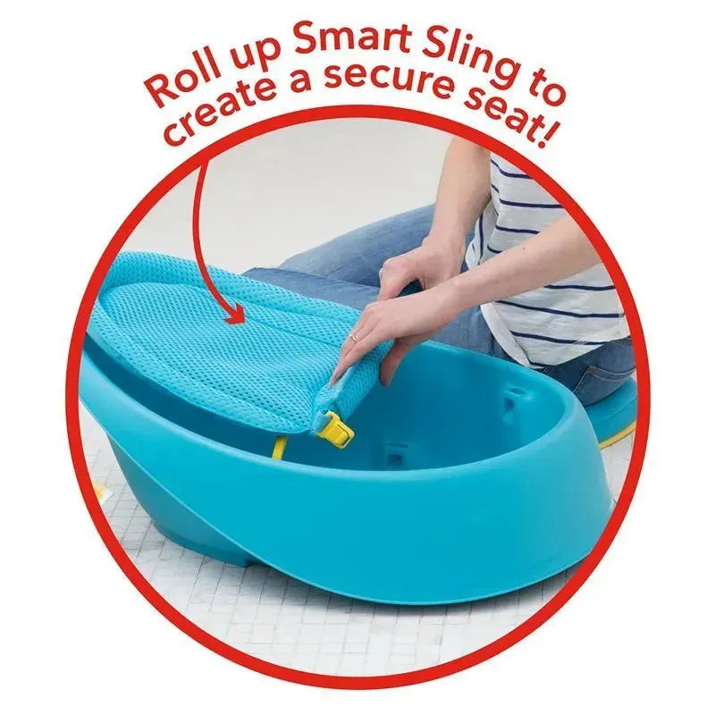 Skip Hop - Baby Bath Tub, 3-Stage Smart Sling Tub, Moby, Blue Image 7