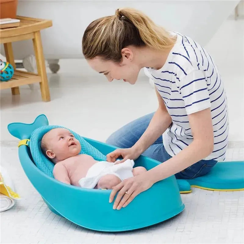 Skip Hop - Baby Bath Tub, 3-Stage Smart Sling Tub, Moby, Blue Image 8