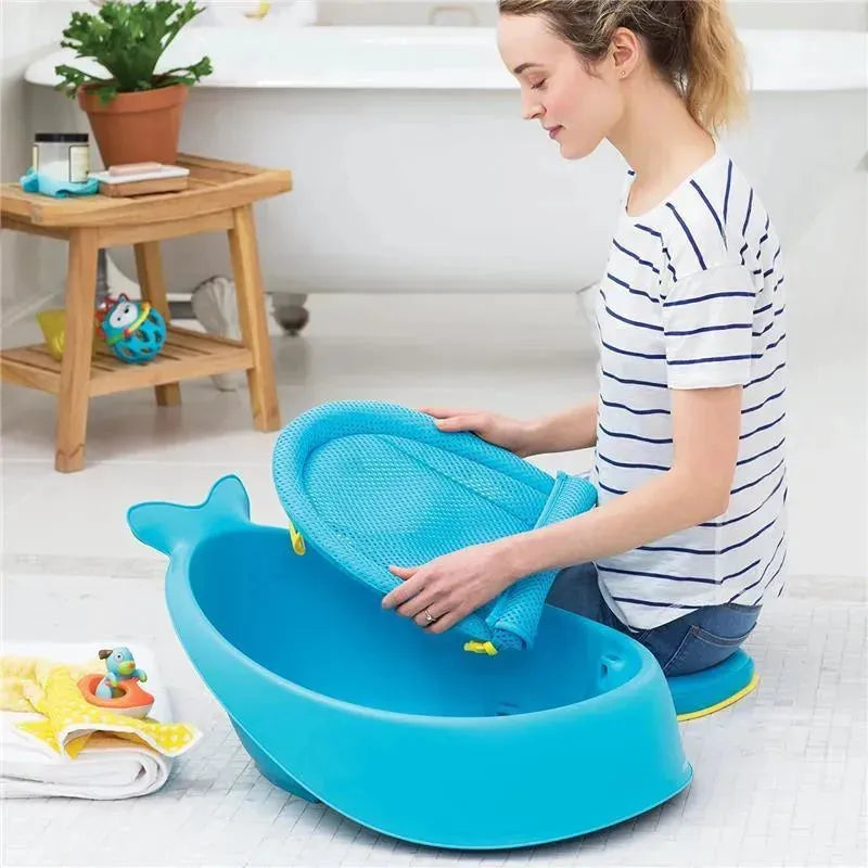 Skip Hop - Baby Bath Tub, 3-Stage Smart Sling Tub, Moby, Blue Image 9