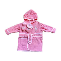 Spasilk - Hooded Terry Bathrobe Flamingo with Booties Image 1