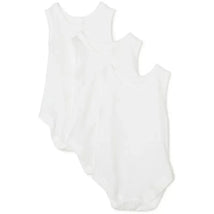 Spasilk 3-Pack Sleeveless Bodysuits, White Image 1