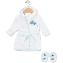 Spasilk - Terry Bathrobe Whale With Booties Blue Image 1