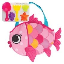 Stephen Joseph 6Pk Beach Tote with Sand Toys Pink Fish Image 1