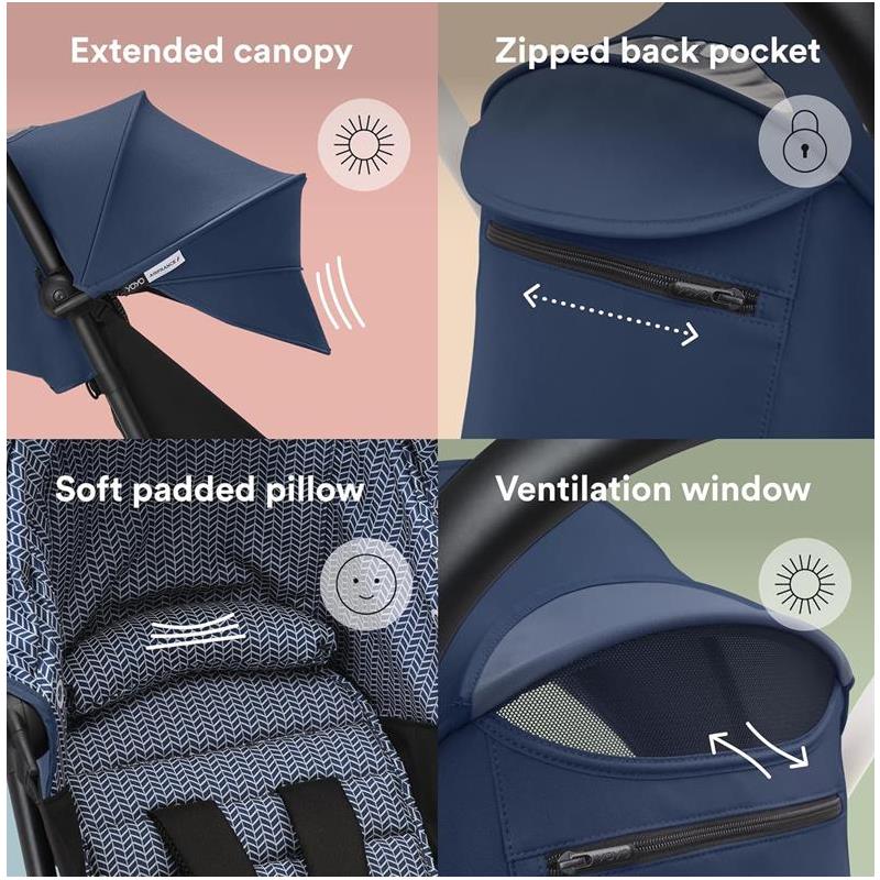 Stokke - Yoyo³ Stroller Bundle, Black And White Frame & Air France 6+ Color Pack Image 5