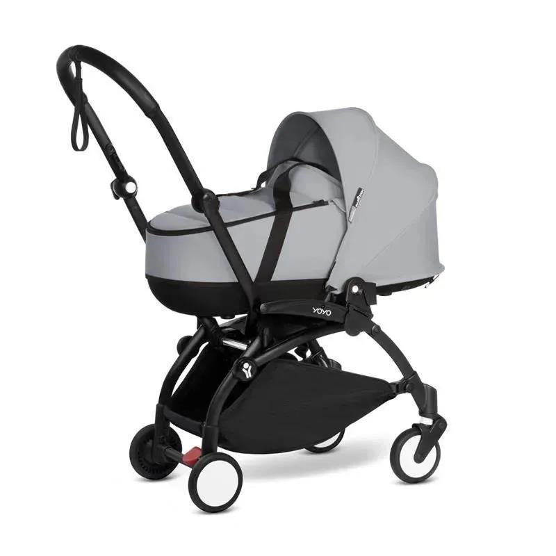 Stokke - Yoyo³ Stroller Bundle, Black Frame | Stone 6+ Color Pack | Stone Bassinet Image 6