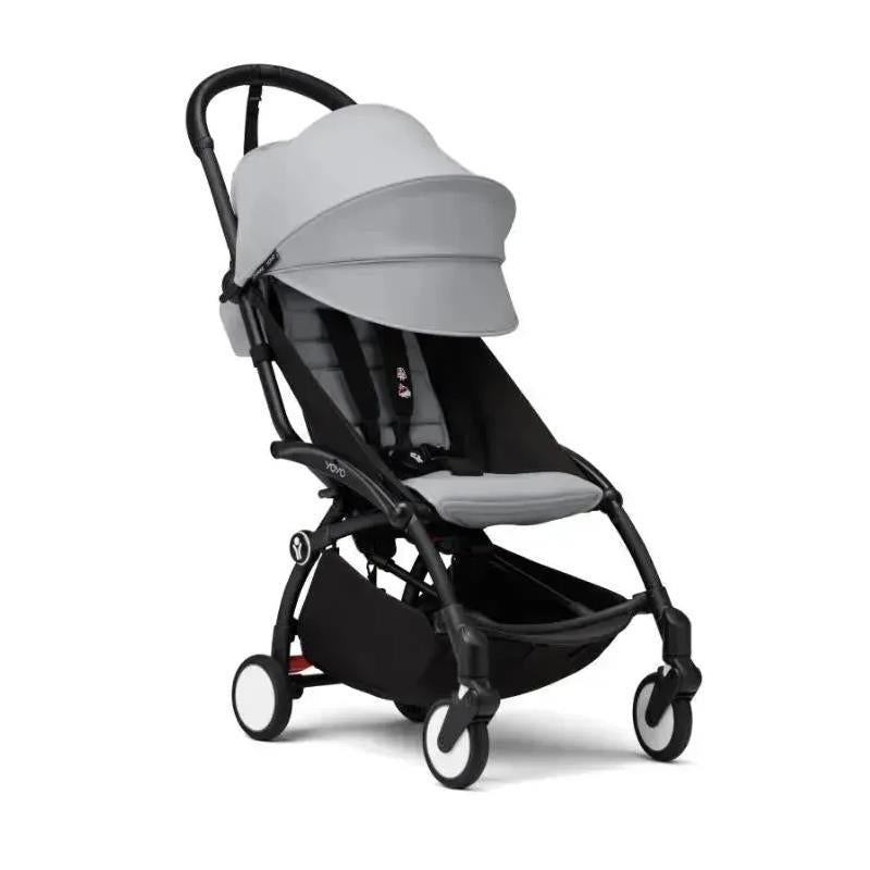 Stokke - Yoyo³ Stroller Bundle, Black Frame | Stone 6+ Color Pack | Stone Bassinet Image 9