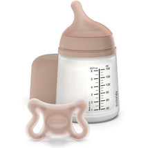 Suavinex Zero Zero Newborn Starter Set Small Anti Colic Baby Bottle + Pacifier, Adaptable Flow, Medium Image 1