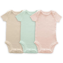 Swaddle Designs 3Pk Organic Cotton Bodysuits, Soft Pink/Jadeite/Sand Dollar Image 1