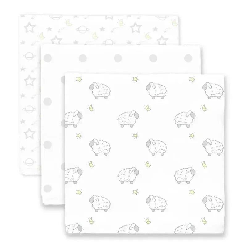 Swaddle Designs - Muslin Swaddle Blankets, Little Lambs Goodnight (Set Of 3) Image 3