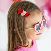 Sweet Wink - Pink And Red Glitter Hearts Clip Image 1