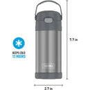 Thermos - 12 Oz. Stainless Steel Funtainer Bottle, Grey Image 6