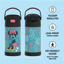 THERMOS - 12Oz Stainless Steel Insulated Straw Bottle, Minnie Mouse Image 2