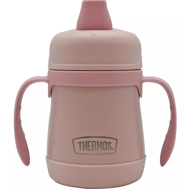 Thermos - 7 Oz. Stainless Steel Sippy Cup W/ Handles Simple Pastels, Rose Image 1