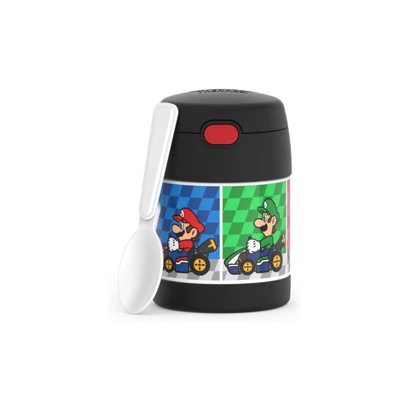 THERMOS - Stainless Steel Vacuum Insulated Food Jar with Spoon, 10 Oz, Mario Kart Image 2