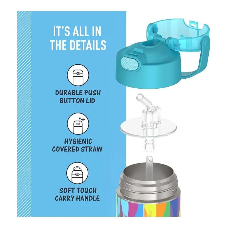 THERMOS - Vacuum Insulated Stainless Steel 12oz Straw Bottle, Trolls3 Image 4