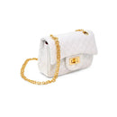Tiny Treats - Classic Quilted Flower Pearl Handbag Gold Image 3