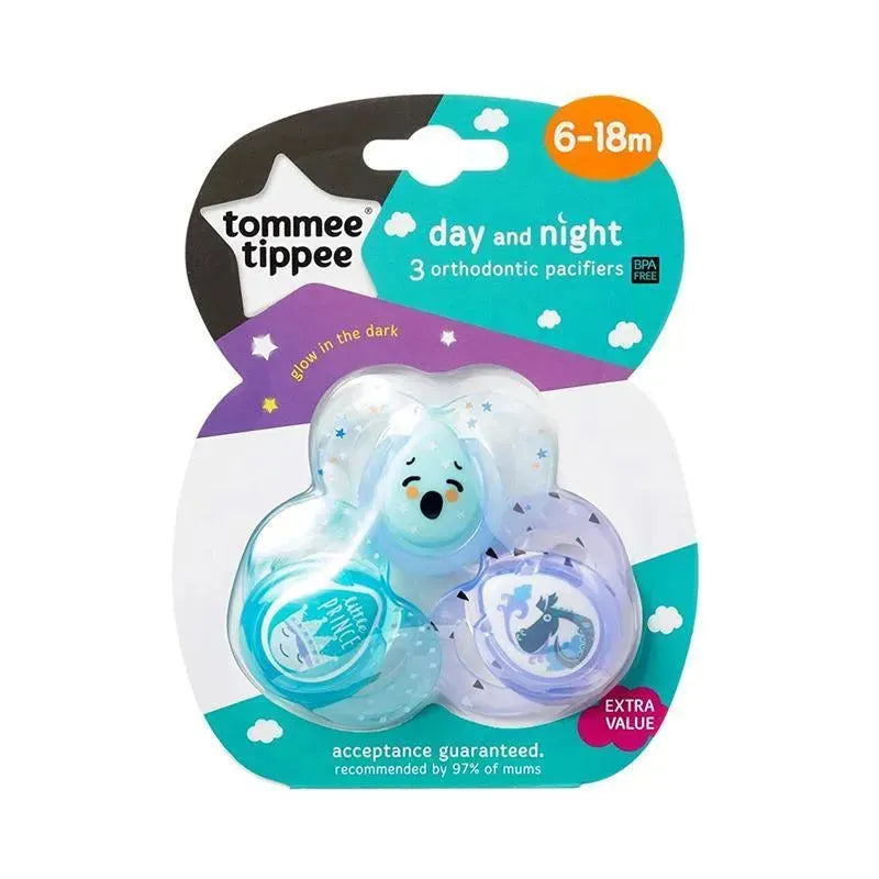 Tommee Tippee - 3Pk Closer To Nature Day & Night Glow-in-the-Dark Pacifiers, 6/18M (Colors May Vary) Image 6