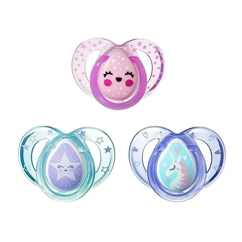 Tommee Tippee - 3Pk Closer To Nature Day & Night Glow-in-the-Dark Pacifiers, 6/18M (Colors May Vary) Image 4