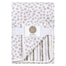 Trend Lab Cloud Knit Blanket, Grey/White Image 1