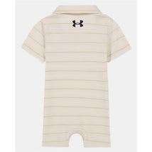 Under Armour - Baby Short Sleeve Stripe Polo Shortall Comb Cotton, Stone Image 2