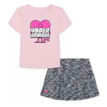 Under Armour Kids - Girl Short Sleeve Heart Twist Skort Set, Prime Pink Image 1