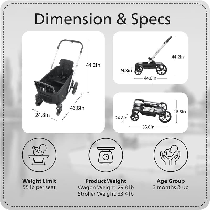 Unilove - Trio Trolly Wagon with Stroller Accessories Image 4