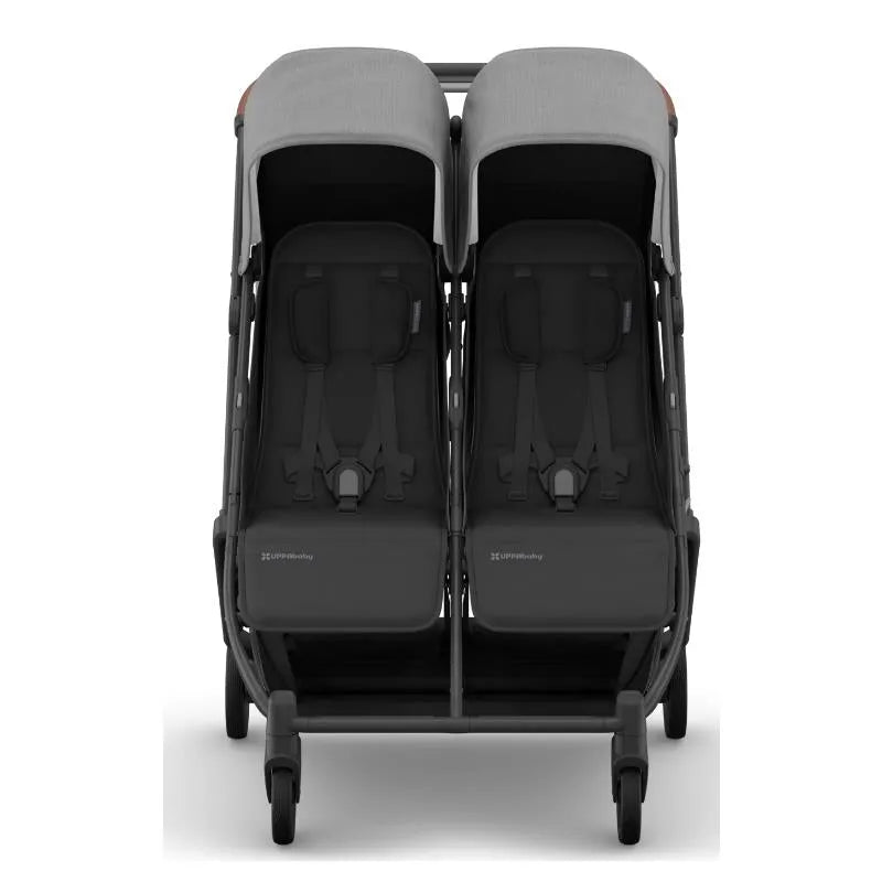 Uppababy - Minu Duo Side By Side Compact Double Stroller, Greyson (Charcoal Mélange/Carbon Frame/Saddle Leather) Image 2