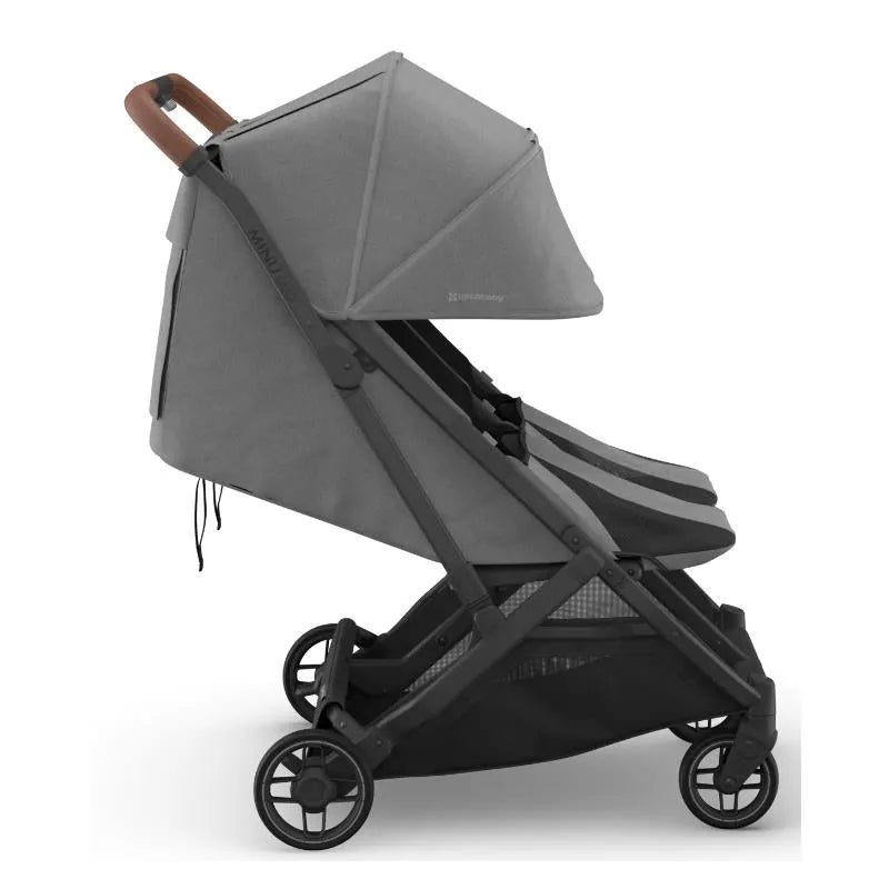 Uppababy - Minu Duo Side By Side Compact Double Stroller, Greyson (Charcoal Mélange/Carbon Frame/Saddle Leather) Image 5