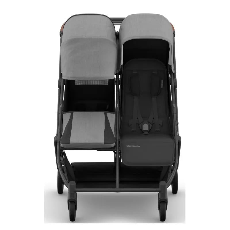 Uppababy - Minu Duo Side By Side Compact Double Stroller, Greyson (Charcoal Mélange/Carbon Frame/Saddle Leather) Image 6