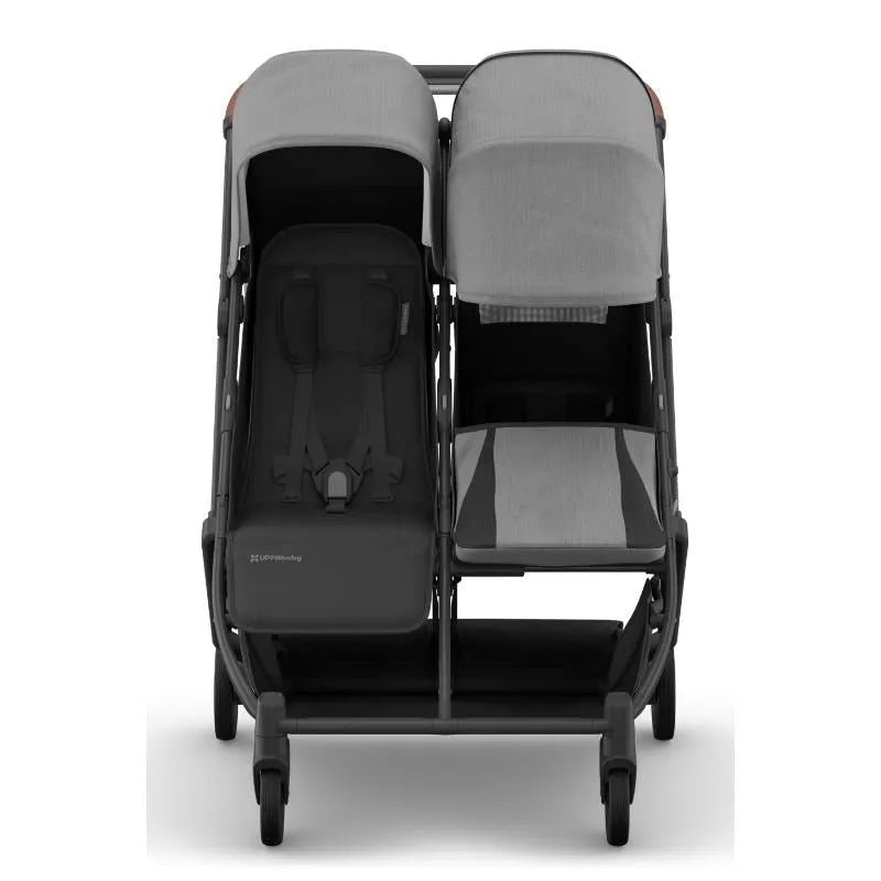 Uppababy - Minu Duo Side By Side Compact Double Stroller, Greyson (Charcoal Mélange/Carbon Frame/Saddle Leather) Image 7