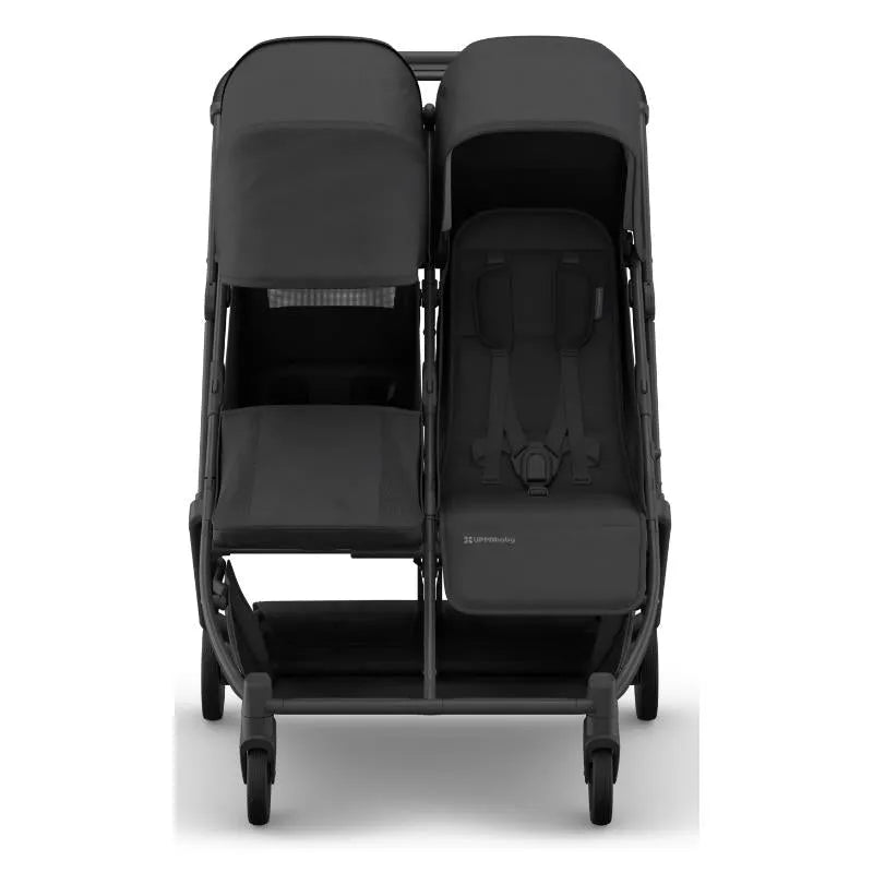 Uppababy - Minu Duo Side By Side Compact Double Stroller, Jake (Charcoal/Carbon Frame/Black Leather) Image 4