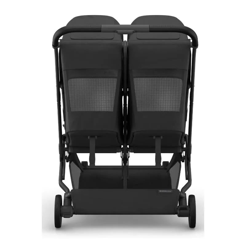 Uppababy - Minu Duo Side By Side Compact Double Stroller, Jake (Charcoal/Carbon Frame/Black Leather) Image 5