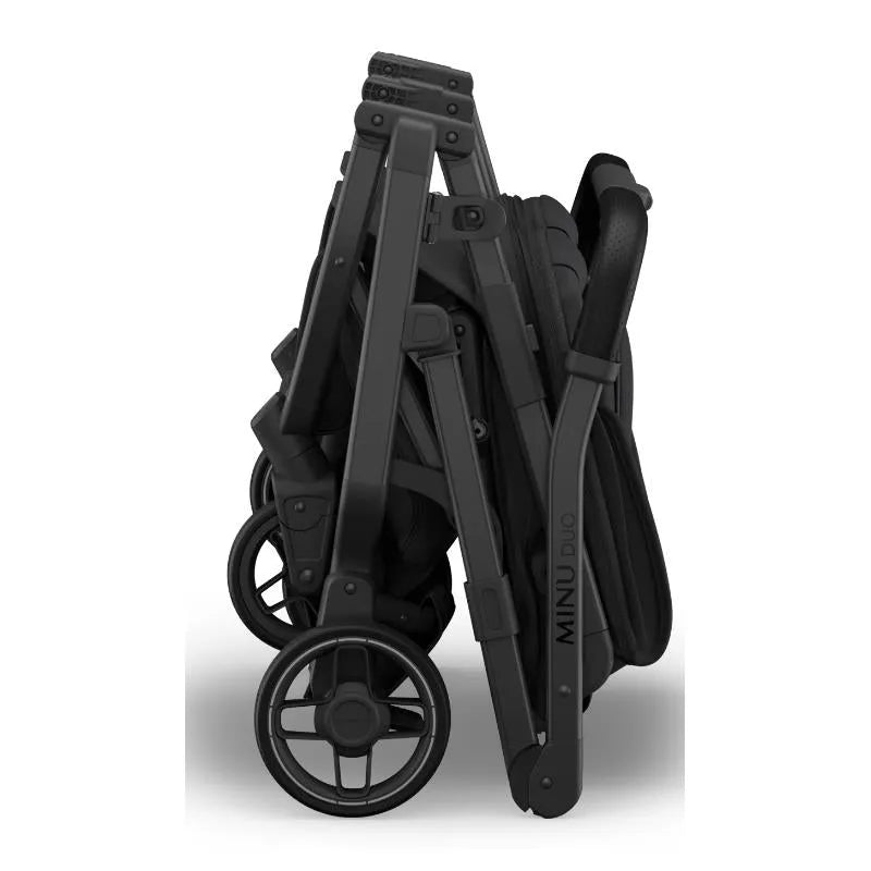 Uppababy - Minu Duo Side By Side Compact Double Stroller, Jake (Charcoal/Carbon Frame/Black Leather) Image 6