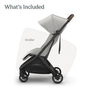 Uppababy - Minu V3 Compact Stroller, Savannah (Pearl Gray Melange/Carbon Frame/Chestnut Leather) Image 4