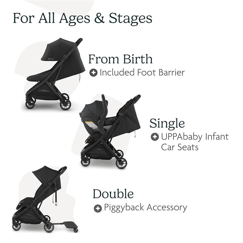 Uppababy - Minu V3 Compact Stroller, Savannah (Pearl Gray Melange/Carbon Frame/Chestnut Leather) Image 5