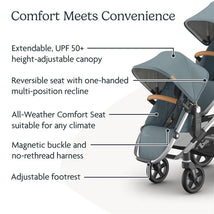 Uppababy - Rumbleseat V3 Second Lower Seat, Callum (Stone Blue/Silver Frame/Sand Leather) Image 2