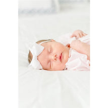 Wee Ones - 2Pk Mini Moonstitch Grosgrain Bows on Skinny Nylon Band, Mini, Light Pink & White Image 2