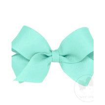 Wee Ones - Mini Classic Grosgrain Girls Hair Bow (Plain Wrap), New Aqua Image 1