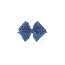 Wee Ones Mini King Burlap Bow, Denim, Size 5.25 X 3.5 (2 1/4 Ribbon) Image 1