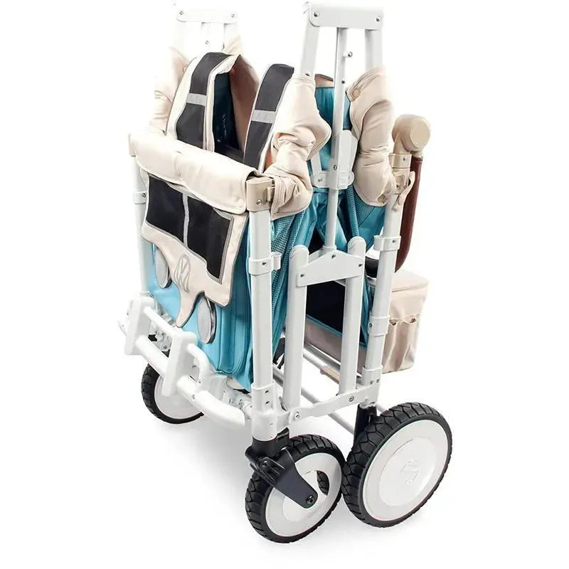 WonderFold - Volkswagon Special Edition Double Stroller Wagon (4 Seater), Bondi Blue Image 3