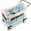 WonderFold - Volkswagon Special Edition Double Stroller Wagon (4 Seater), Bondi Blue Image 4