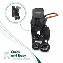 WonderFold - W4 Luxe Quad Stroller Wagon (4 Seater), Volcanic Black Image 2