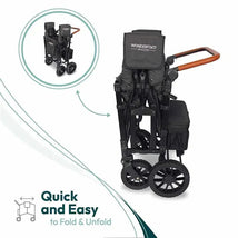 WonderFold - W4 Luxe Quad Stroller Wagon (4 Seater), Volcanic Black Image 2