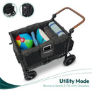 WonderFold - W4 Luxe Quad Stroller Wagon (4 Seater), Volcanic Black Image 4